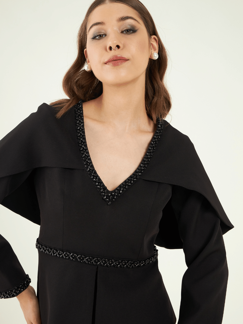 Solid Black Office Wear Co-ord Set at Kamakhyaa by Bohobi. This item is Black, Fine Banana Crepe, Office Wear, Office Wear Co-ords, Regular Fit, Solids, Toxin free