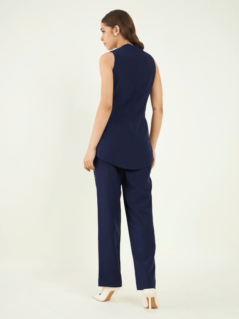 Solid Blue Office Wear Co-ord Set at Kamakhyaa by Bohobi. This item is Blue, Fine Banana Crepe, Office Wear, Office Wear Co-ords, Regular Fit, Solids, Toxin free