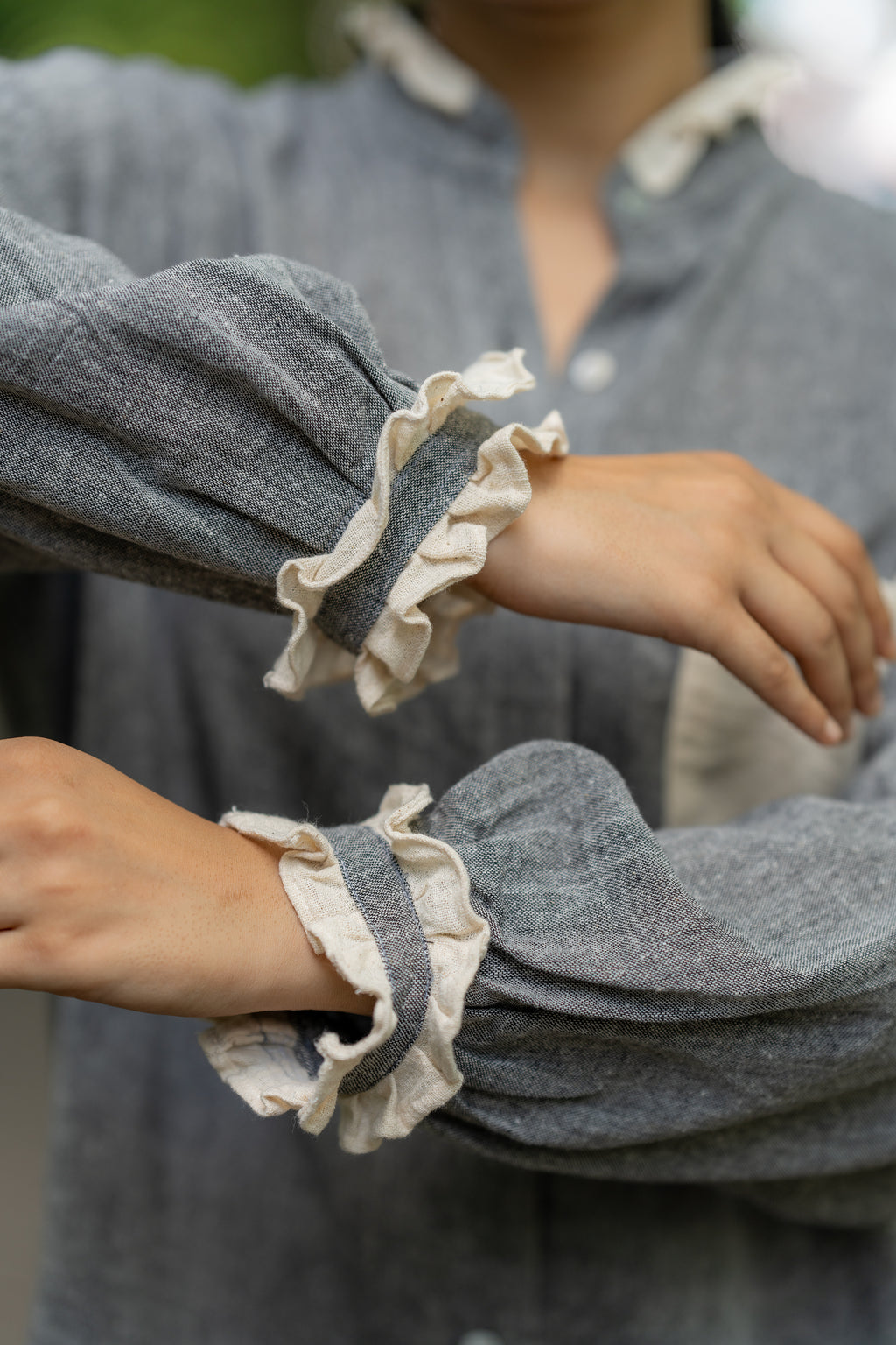 Solid Grey Cotton Shirt with Patch Pocket at Kamakhyaa by Krushnachuda. This item is Casual Wear, Grey, Handloom Cotton, Natural Dye, Organic, Regular Fit, Shirts, Solids