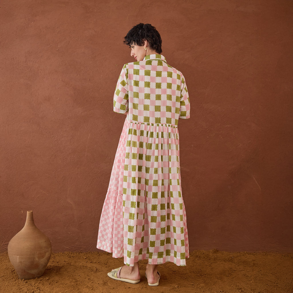 Spring Mosaic at Kamakhyaa by Taro. This item is Artisan made, Cotton Mulmul, Handblock Printed, Shirt Dresses, Under $50, Whispers of Summer by Taro