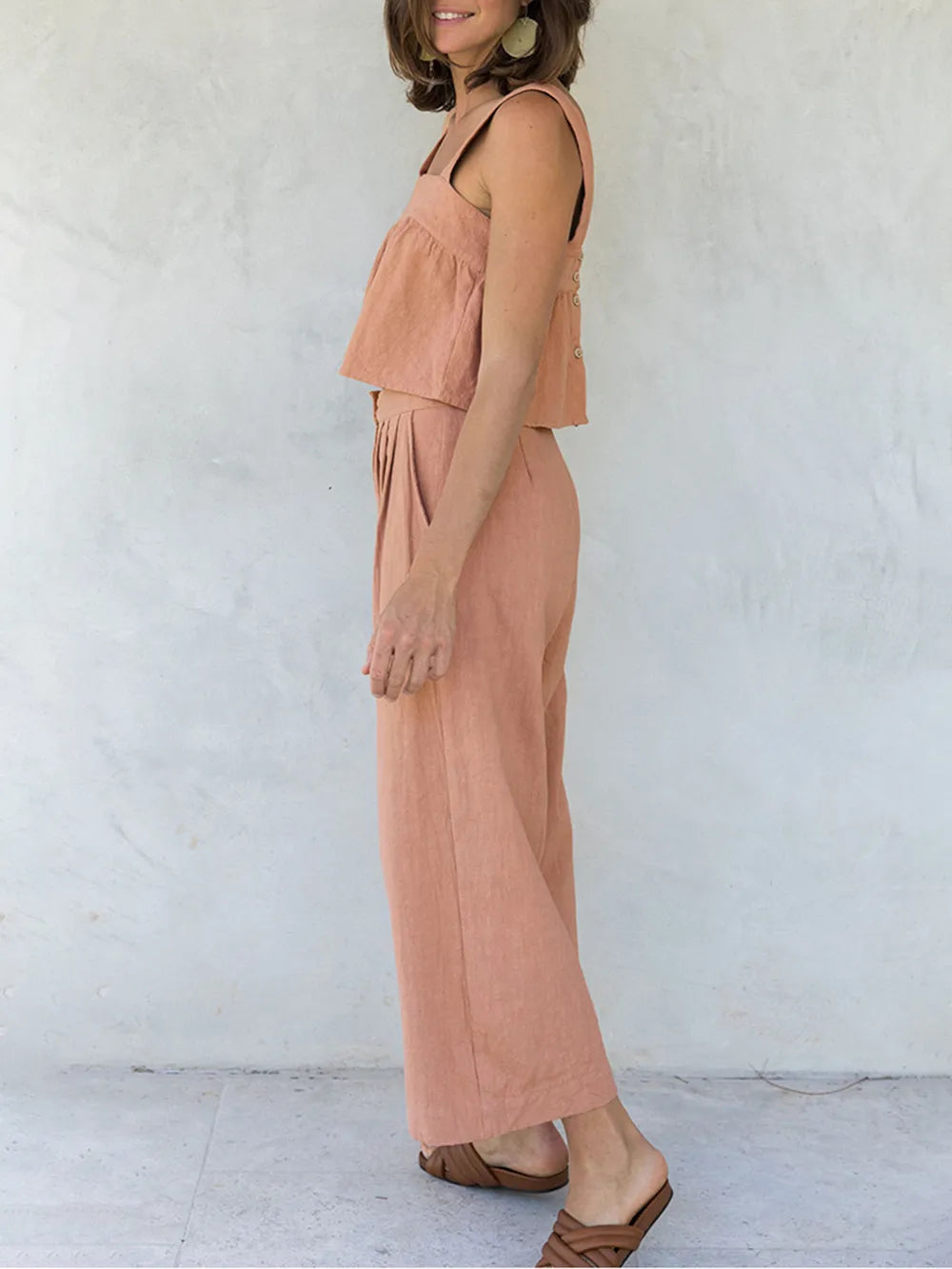 Square Neck Wide Strap Top and Pants Set at kamakhyaa.com by Trendsi. This item is H.H.J, Ship From Overseas, Under $100