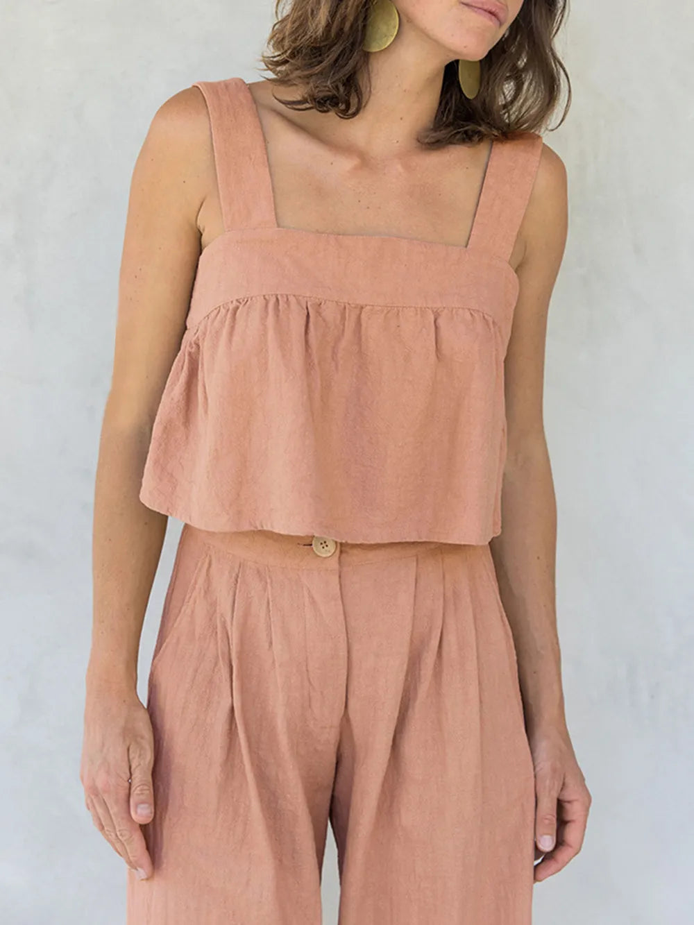 Square Neck Wide Strap Top and Pants Set at kamakhyaa.com by Trendsi. This item is H.H.J, Ship From Overseas, Under $100
