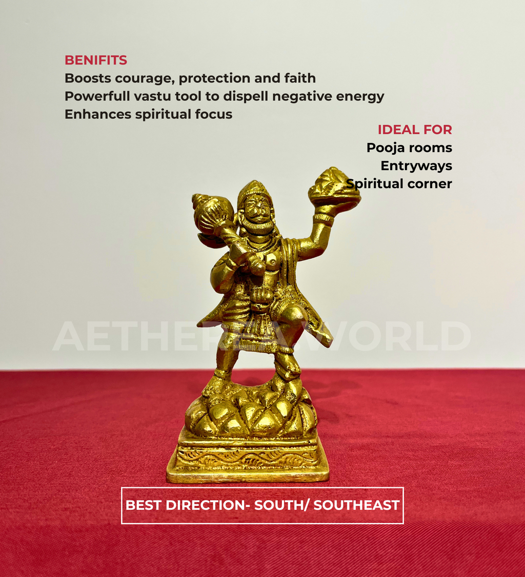 Standing Hanuman Idol – 100% Pure Brass at Kamakhyaa by Aetherea World. This item is God