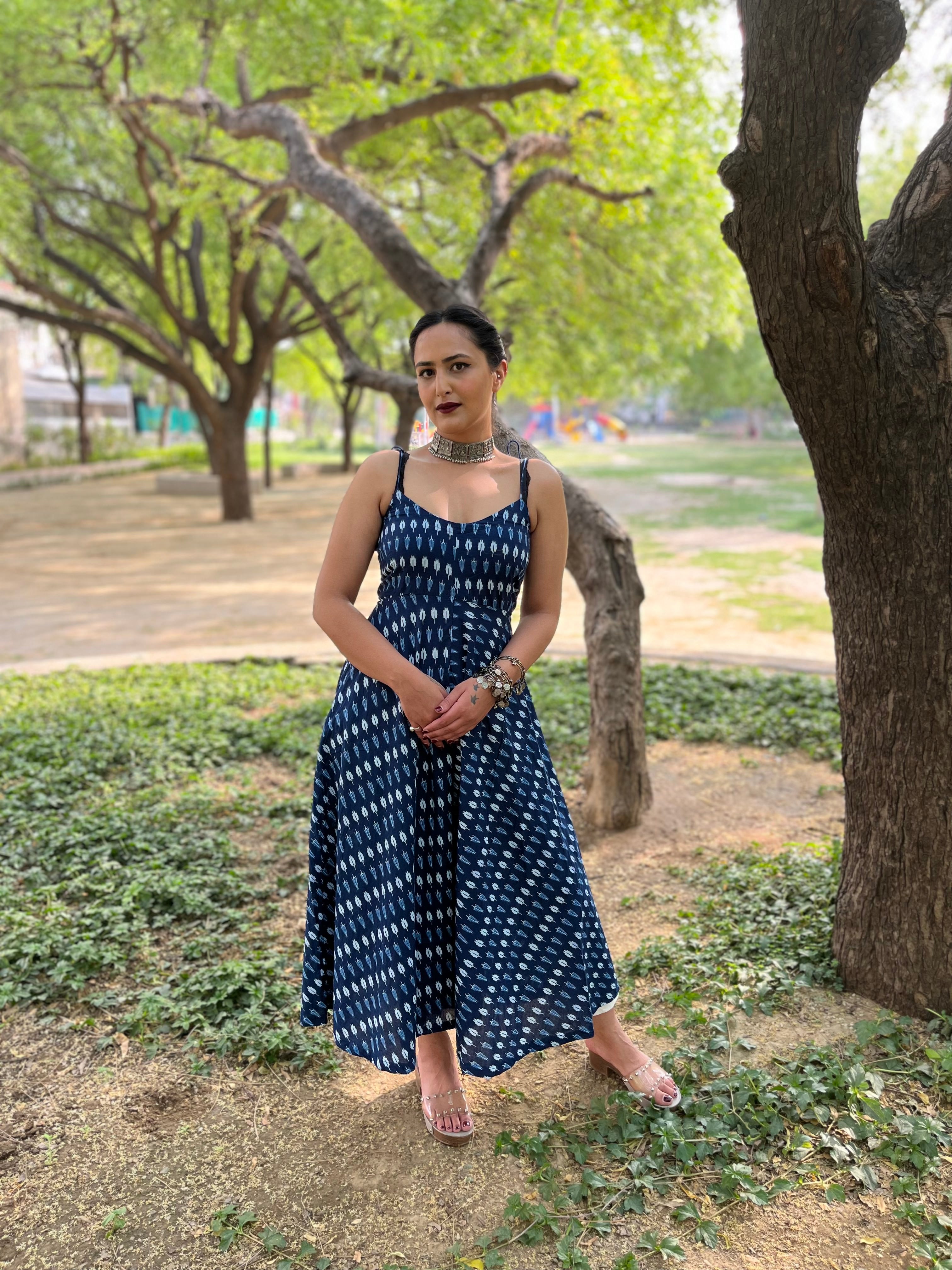 Strap Kurta And Solid White Pant at Kamakhyaa by Kamakhyaa. This item is 100% pure cotton, Blue, Complete Sets, Festive Wear, Indian Wear, KKYSS, Kurta Pant Sets, Natural, Prints, Regular Fit, Summer Sutra, Womenswear