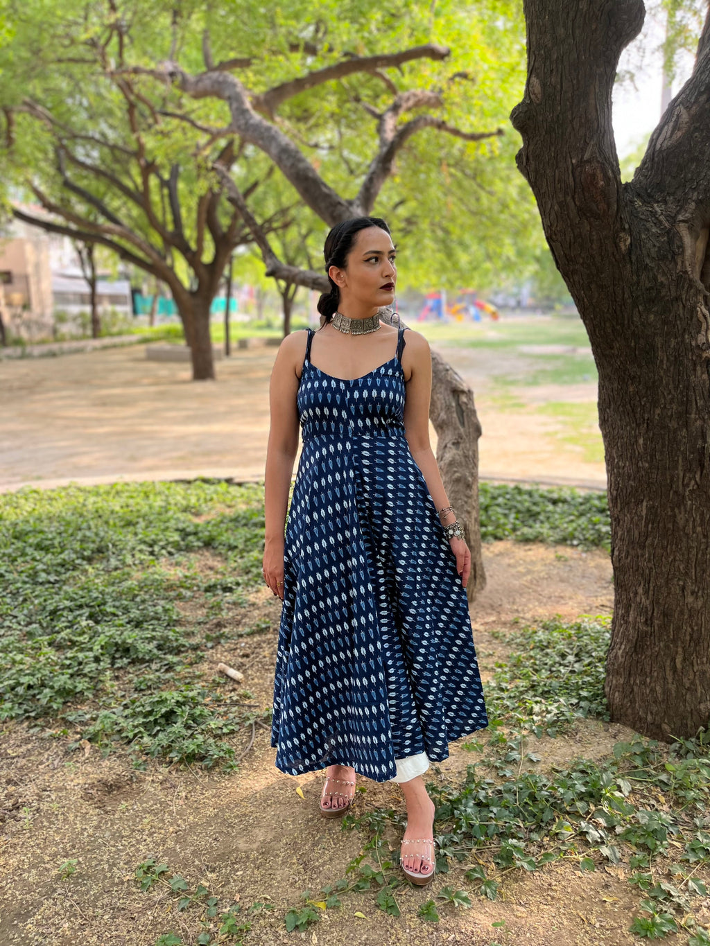 Strap Kurta And Solid White Pant at Kamakhyaa by Kamakhyaa. This item is 100% pure cotton, Blue, Complete Sets, Festive Wear, Indian Wear, KKYSS, Kurta Pant Sets, Natural, Prints, Regular Fit, Summer Sutra, Womenswear