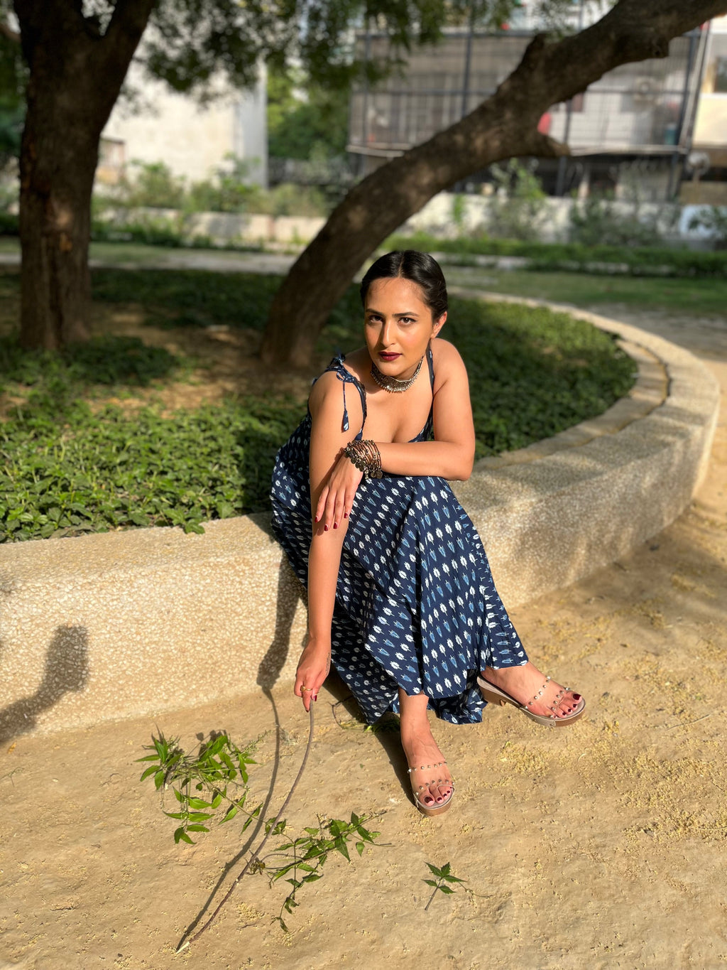 Strap Kurta And Solid White Pant at Kamakhyaa by Kamakhyaa. This item is 100% pure cotton, Blue, Complete Sets, Festive Wear, Indian Wear, KKYSS, Kurta Pant Sets, Natural, Prints, Regular Fit, Summer Sutra, Womenswear