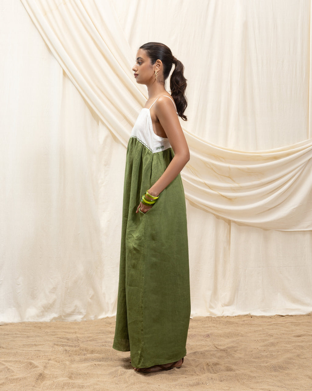 Sun Dress at Kamakhyaa by Akashi Clothing. This item is 100% Linen, Regular Fit, Solid Selfmade, Solids, The Stamp Edit By Akashi Clothing, Under $150