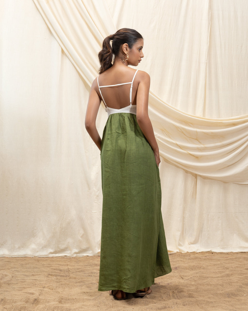 Sun Dress at Kamakhyaa by Akashi Clothing. This item is 100% Linen, Regular Fit, Solid Selfmade, Solids, The Stamp Edit By Akashi Clothing, Under $150