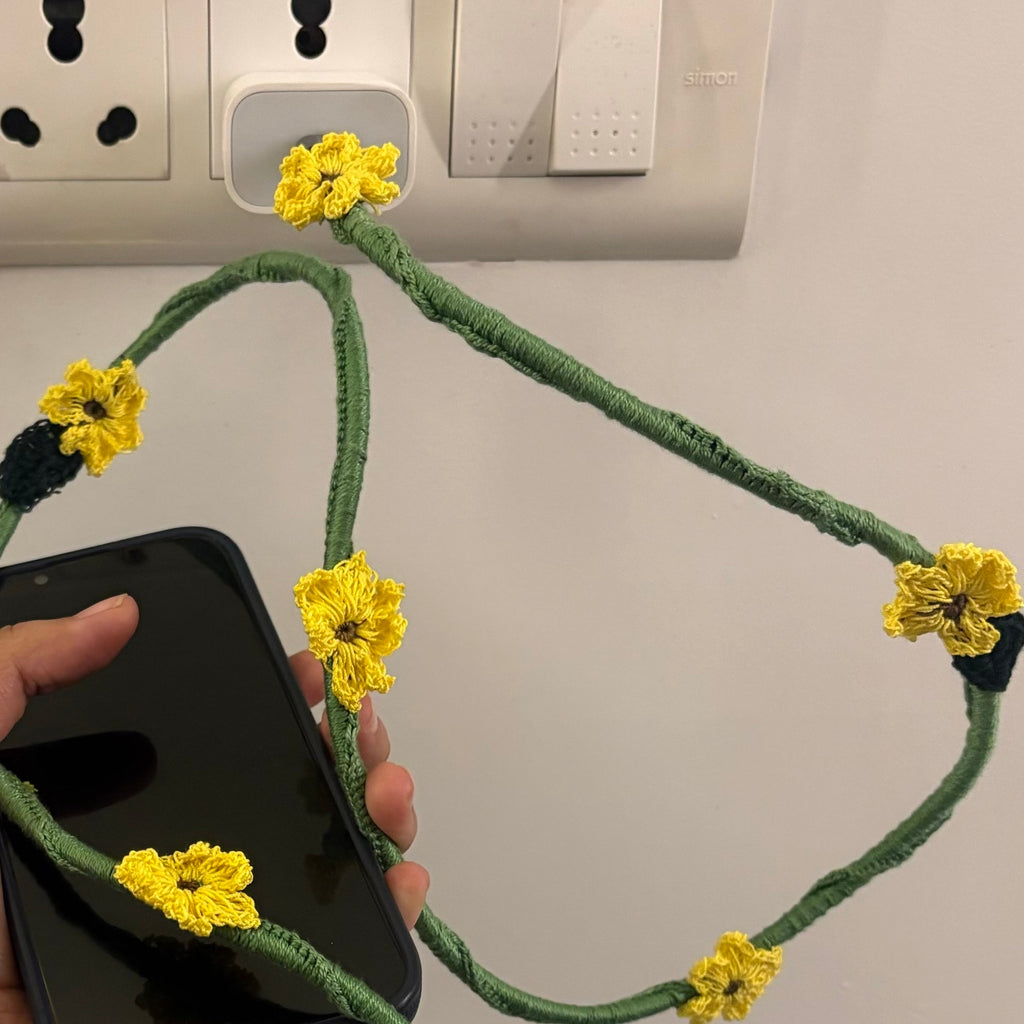 Sunflower Crochet Charging Cord C-Lightening Cable at Kamakhyaa by Ikriit'm. This item is Bloom by Ikriit'm, Crochet, Relaxed Fit, Under $50