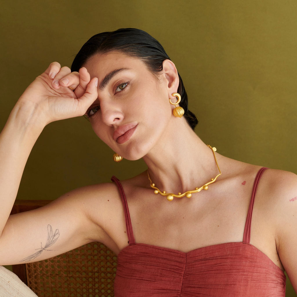 Swirl Enamel Drop Earring at Kamakhyaa by The Loom Art. This item is Hoop Earrings, Long Earrings, Missing image, Orbis by The Loom Art, Under $50