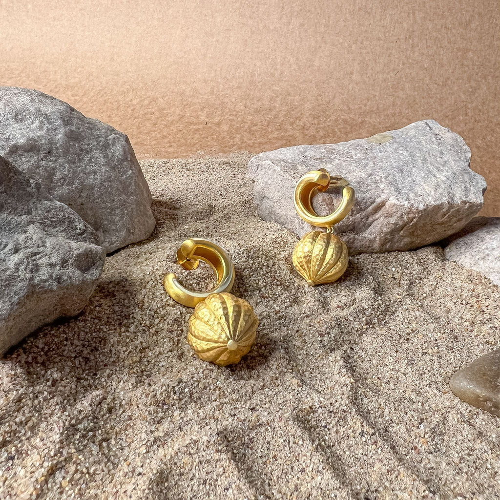 Swirl Enamel Drop Earring at Kamakhyaa by The Loom Art. This item is Hoop Earrings, Long Earrings, Missing image, Orbis by The Loom Art, Under $50