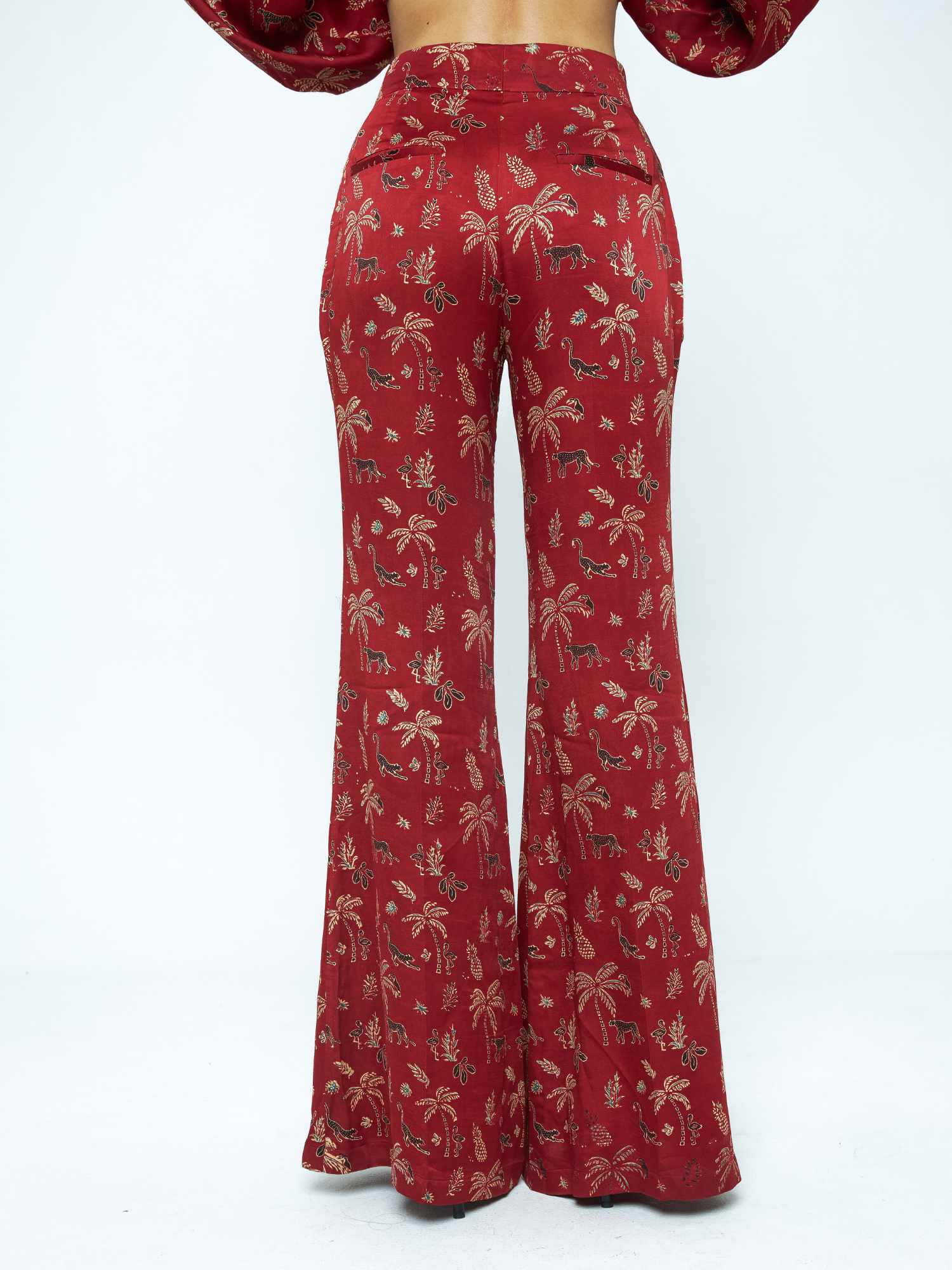The Flare Pants at Kamakhyaa by Anushé Pirani. This item is Bloom After Dark by Anushe Pirani, Midnight Blueprint, Pants, Under $200, Womenswear