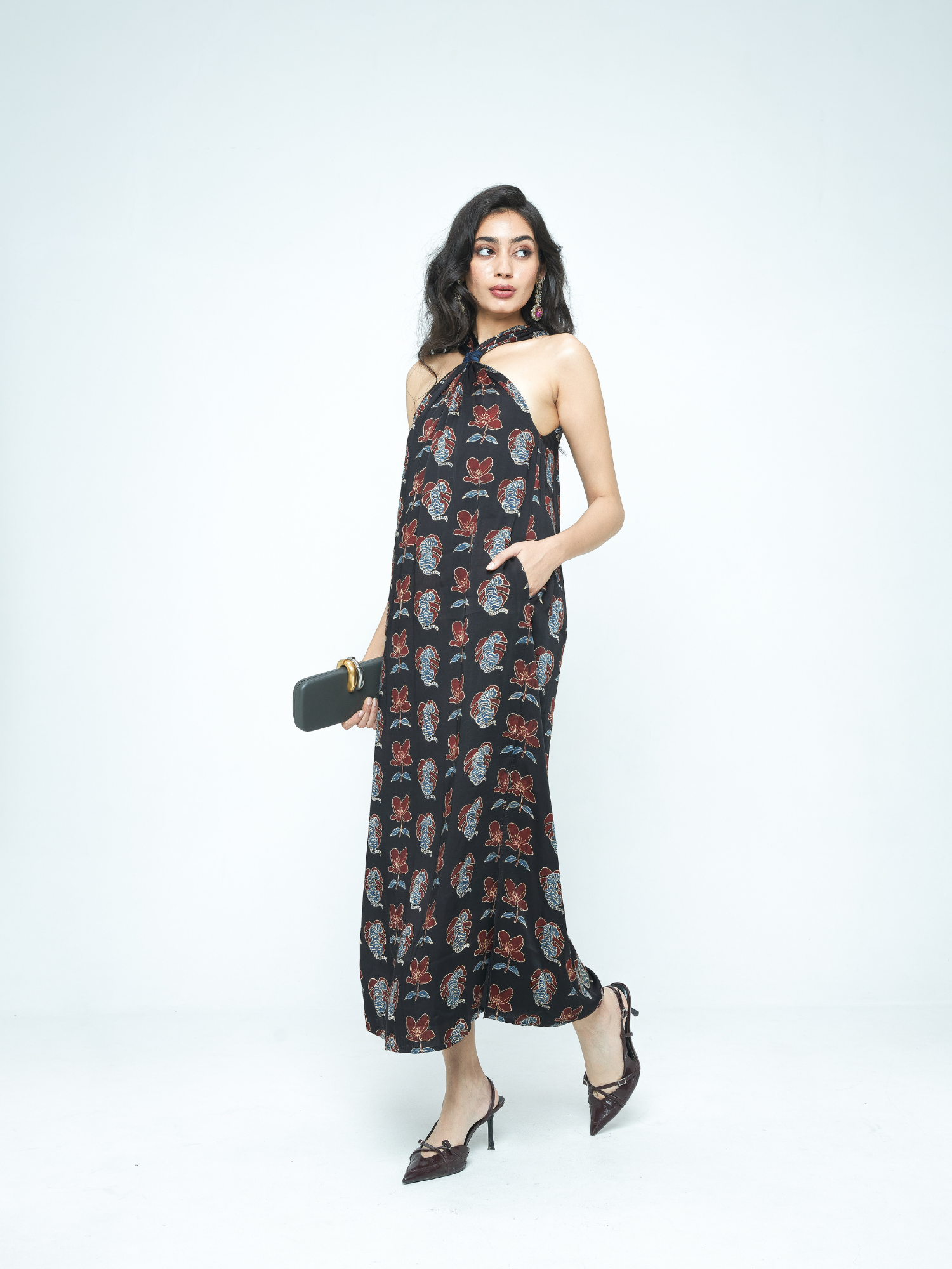 The Knot Dress at Kamakhyaa by Anushé Pirani. This item is Bloom After Dark by Anushe Pirani, Dresses, Midnight Blueprint, Tops & Shirts, Woman co-ord sets, Womenswear