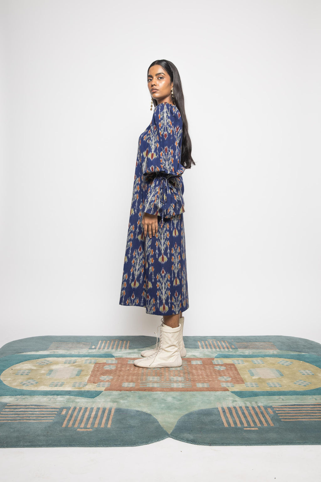 The Little Big Dress at kamakhyaa.com by Anushé Pirani. This item is 100% Cotton, Beach Wear, Blue, Brunch Wear, Casual Wear, Console Collection List, Cotton, Fresh Ink by Anushe Pirani, Handwoven cotton, Ikat Prints, Regular Fit, Royal Blue, Vacation Wear, Womenswear