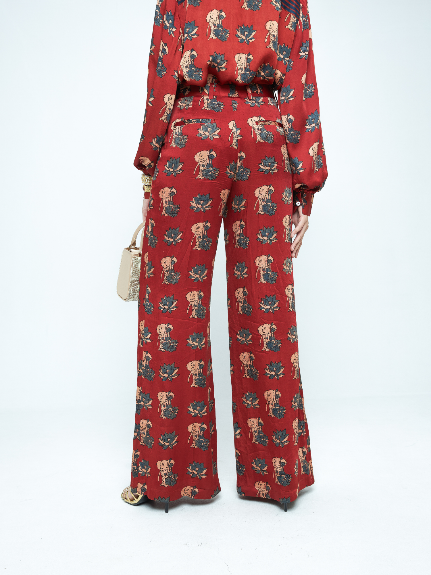The Pleat Pants at Kamakhyaa by Anushé Pirani. This item is Bloom After Dark by Anushe Pirani, Midnight Blueprint, Pants, Under $200, Womenswear