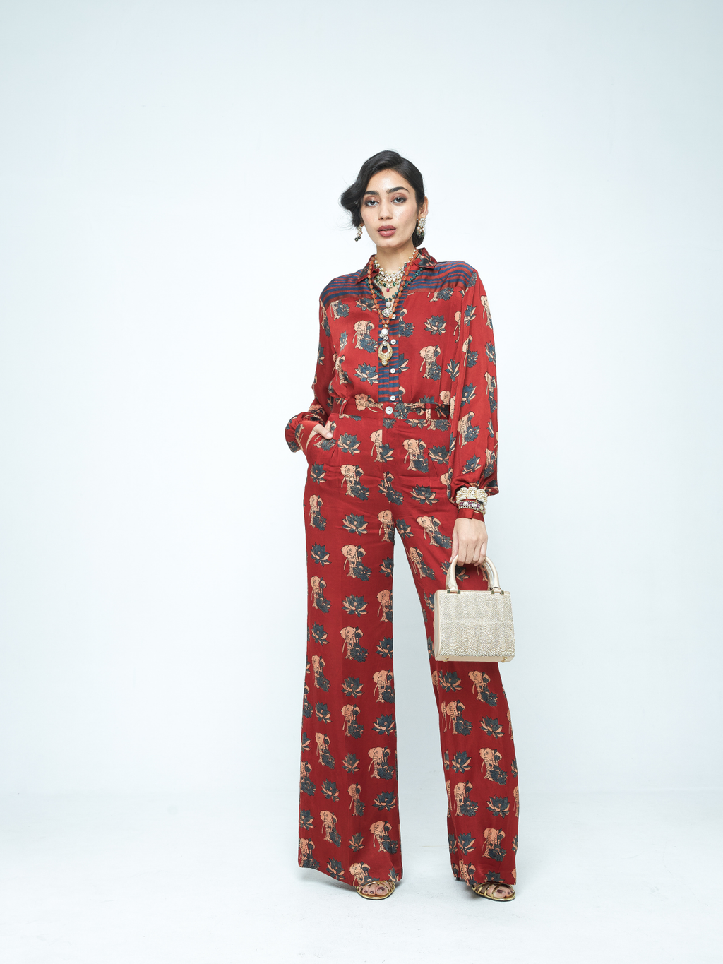 The Pleat Pants at Kamakhyaa by Anushé Pirani. This item is Bloom After Dark by Anushe Pirani, Midnight Blueprint, Pants, Under $200, Womenswear