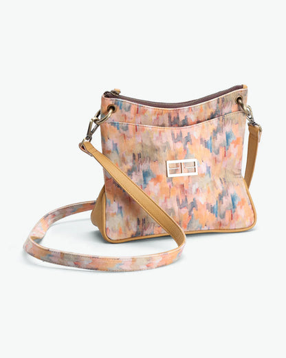 Tie & Dye Casual Wear Hand Bag at Kamakhyaa by The Indian Trunk. This item is Artisan Made, Casual Wear, Free Size, Hand Bags, leather, Pink, Tie & Dye, Velvet velour