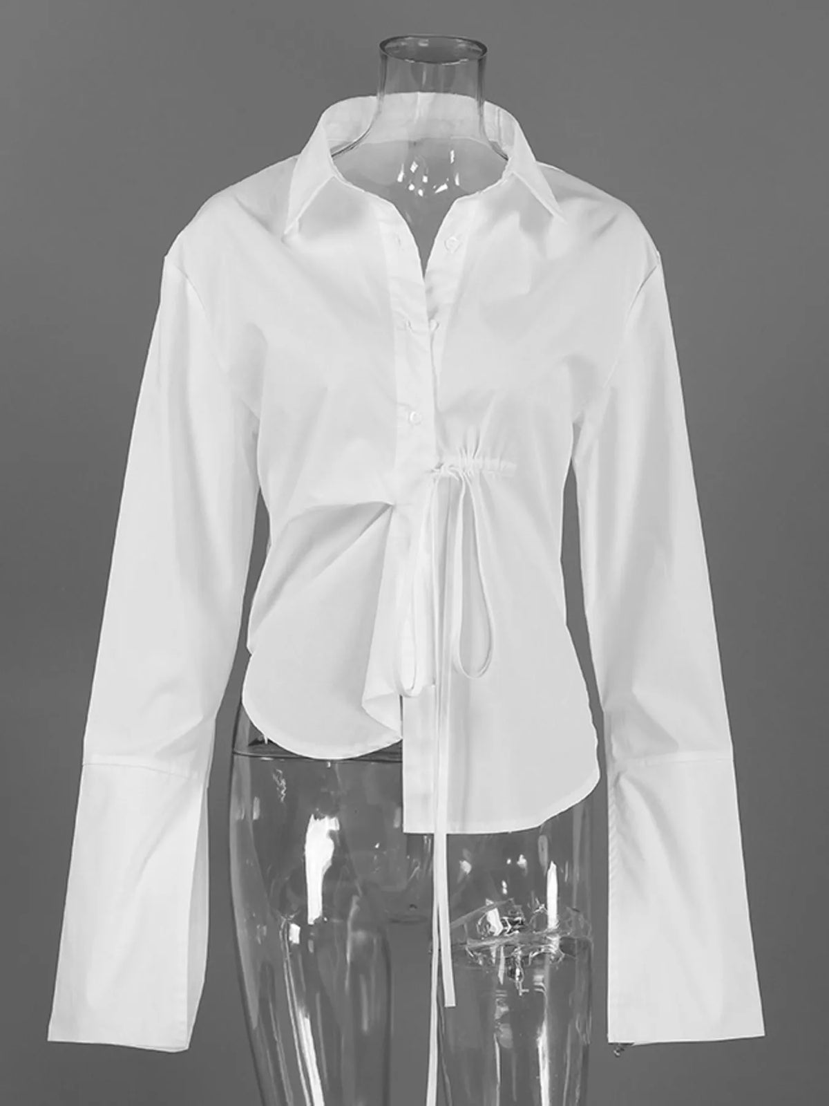 Tie-Waist Detail Wrap-Front Shirt at kamakhyaa.com by Trendsi. This item is Helene, Ship From Overseas, Under $100