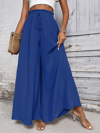 Tied High Waist Wide Leg Pants at Kamakhyaa by Trendsi. This item is Hanny, Ship From Overseas, Trendsi