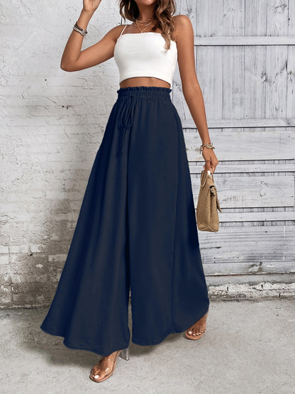 Tied High Waist Wide Leg Pants at Kamakhyaa by Trendsi. This item is Hanny, Ship From Overseas, Trendsi