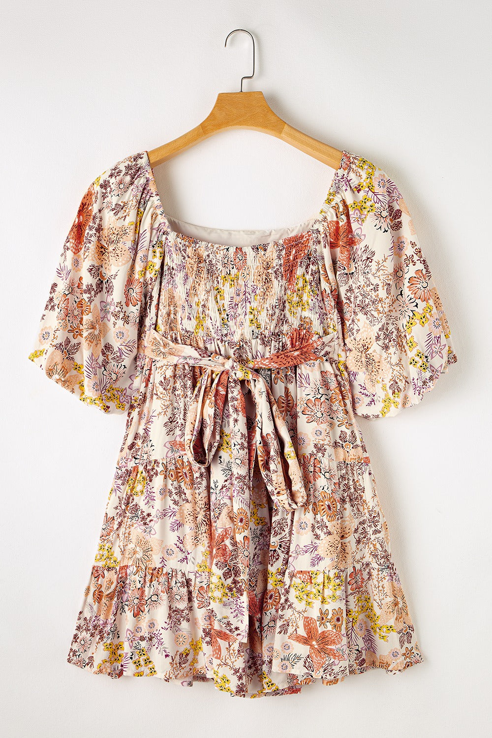 Tied Printed Half Sleeve Mini Dress at Kamakhyaa by Trendsi. This item is Ship From Overseas, SYNZ, Trendsi