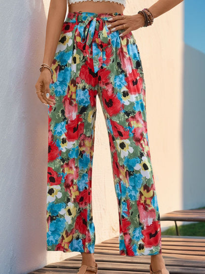 Tied Printed Wide Leg Pants at Kamakhyaa by Trendsi. This item is Hundredth, Ship From Overseas, Trendsi