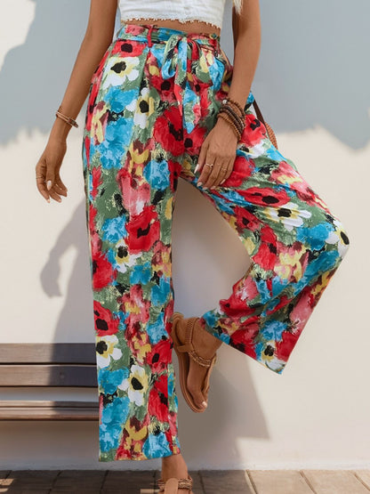 Tied Printed Wide Leg Pants at Kamakhyaa by Trendsi. This item is Hundredth, Ship From Overseas, Trendsi