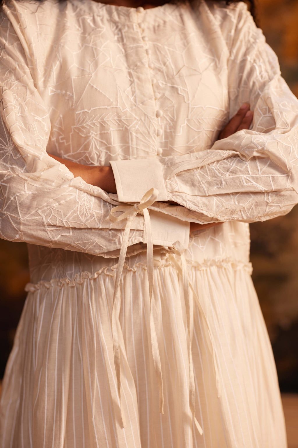 Tobira Dolman Dress + Slip at Kamakhyaa by Ahmev. This item is Cotton Silk, Dress, Embroidered, Ivory, Maximum Minimum by Ahmev, Relaxed Fit, Womenswear