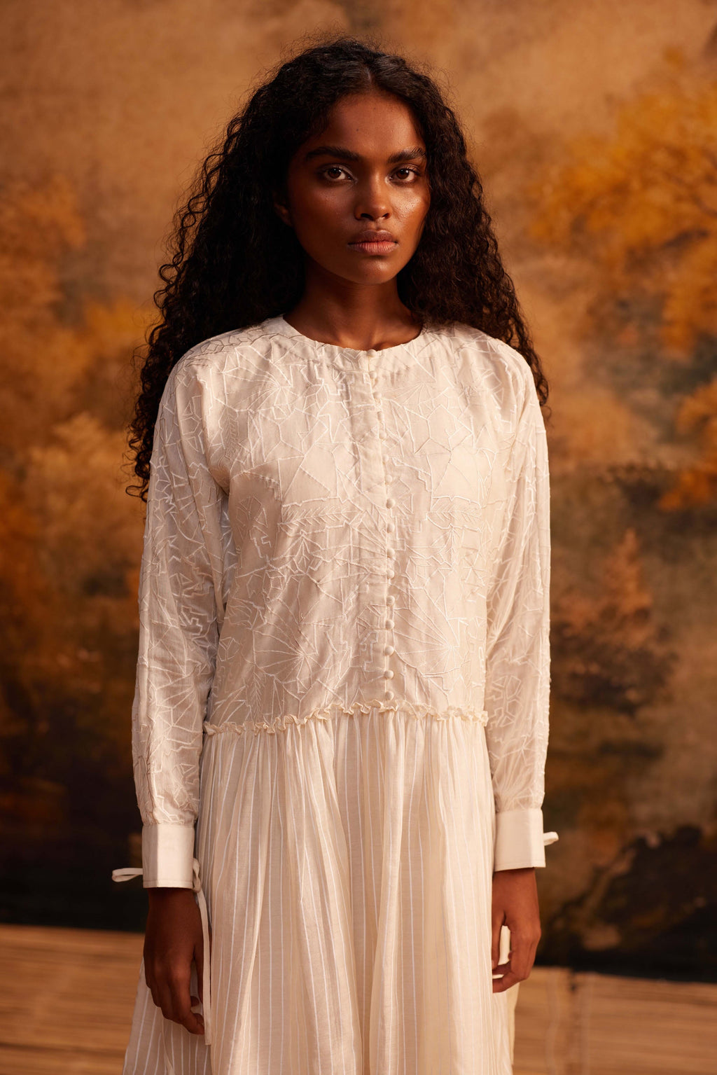 Tobira Dolman Dress + Slip at Kamakhyaa by Ahmev. This item is Cotton Silk, Dress, Embroidered, Ivory, Maximum Minimum by Ahmev, Relaxed Fit, Womenswear