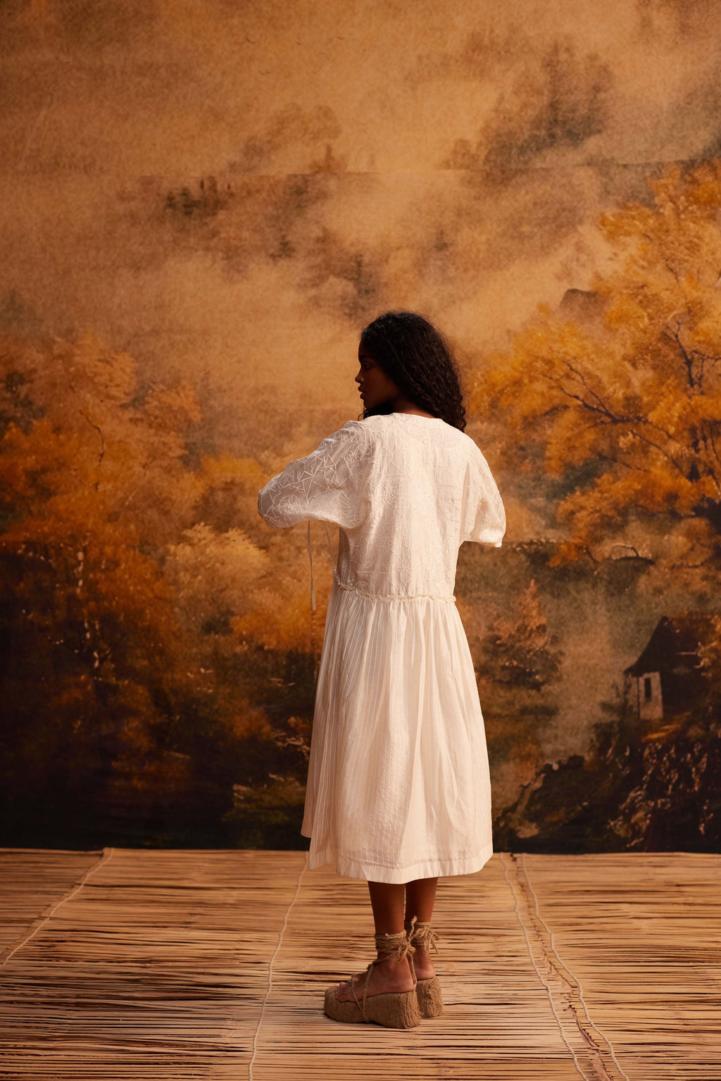 Tobira Dolman Dress + Slip at Kamakhyaa by Ahmev. This item is Cotton Silk, Dress, Embroidered, Ivory, Maximum Minimum by Ahmev, Relaxed Fit, Womenswear