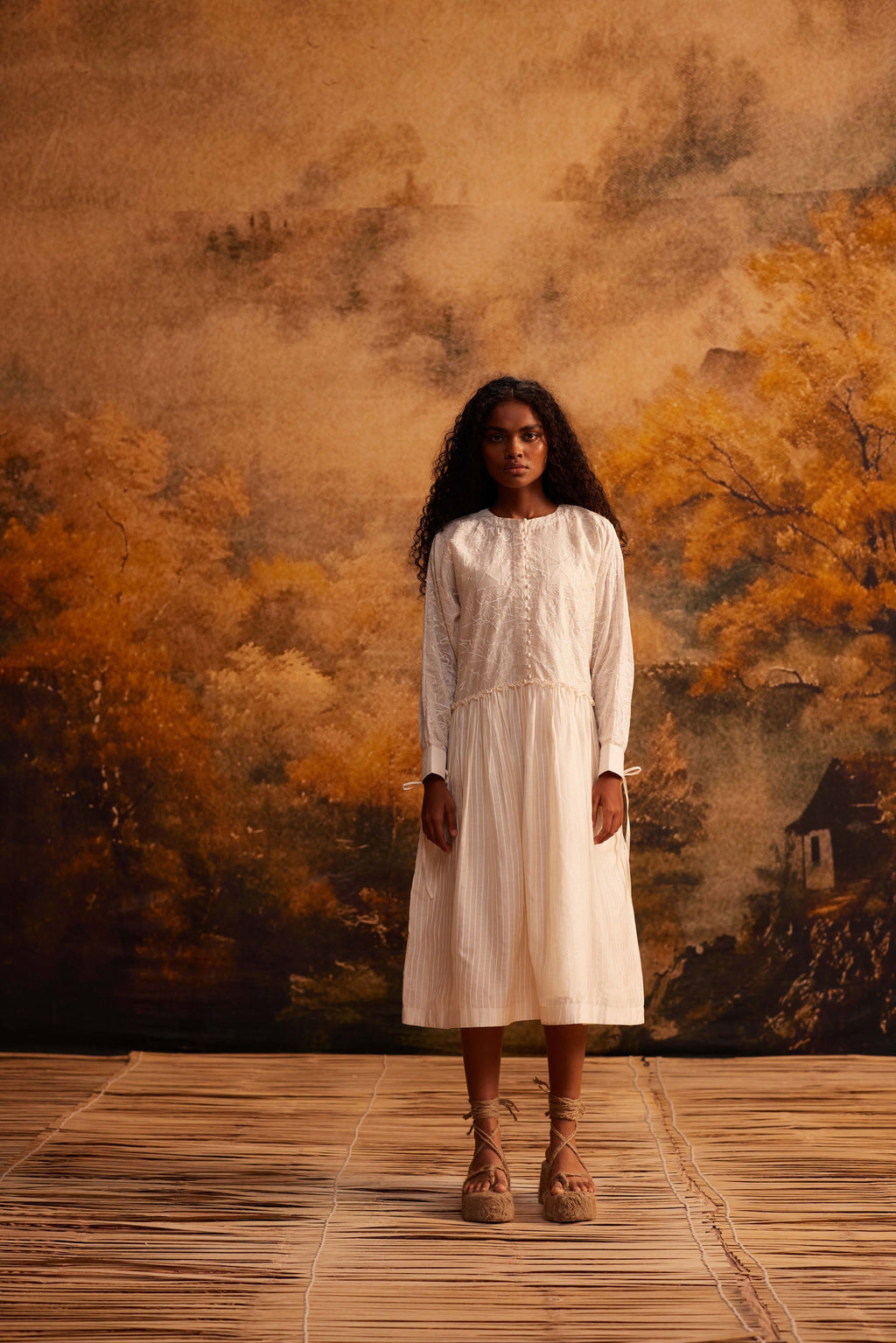 Tobira Dolman Dress + Slip at Kamakhyaa by Ahmev. This item is Cotton Silk, Dress, Embroidered, Ivory, Maximum Minimum by Ahmev, Relaxed Fit, Womenswear