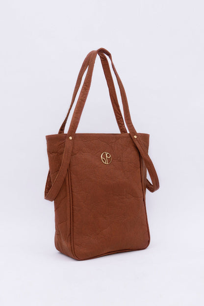 Tokyo NRT - Piñatex® Tote Bag - Mocha at Kamakhyaa by 1 People. This item is Made from Natural Materials, Tote Bags