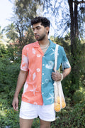 Two-Tone Moana Shirt at Kamakhyaa by anushé pirani. This item is Blue, Cotton, Green, Men Shirts, Menswear, Moana, Recycled Cotton, Resort Wear, Shibori Dyes, Under $150