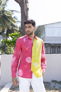 Two-Tone Resort Shirt at Kamakhyaa by anushé pirani. This item is Cotton, Men Shirts, Menswear, Moana, Pink, Recycled Cotton, Resort Wear, Shibori Dyes, Under $150