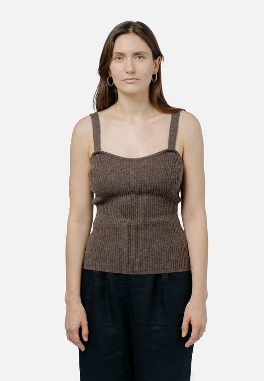 Ulaanbaatar Strap Top Brown at Kamakhyaa by 1 People. This item is Made from Natural Materials, Sleeveless Tops