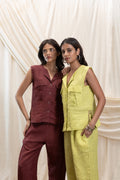 Utility Vest at Kamakhyaa by Akashi Clothing. This item is 100% Linen, Regular Fit, Solid Selfmade, Solids, The Stamp Edit By Akashi Clothing, Under $150