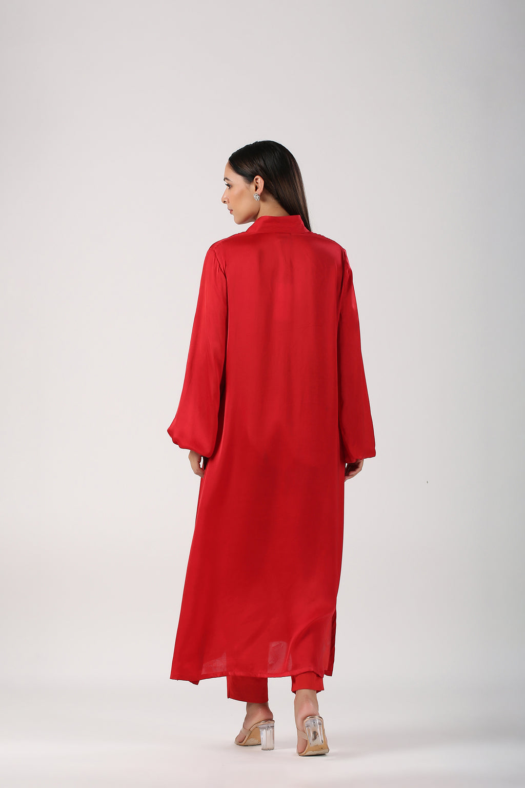 Viva Magenta Colour 2023 Co Ord Set at Kamakhyaa by MOH-The Eternal Dhaga. This item is Festive Wear, Moh-The eternal Dhaga, Natural, Party Wear Co-ords, Red, Regular Fit, Satin, Solids, Womenswear