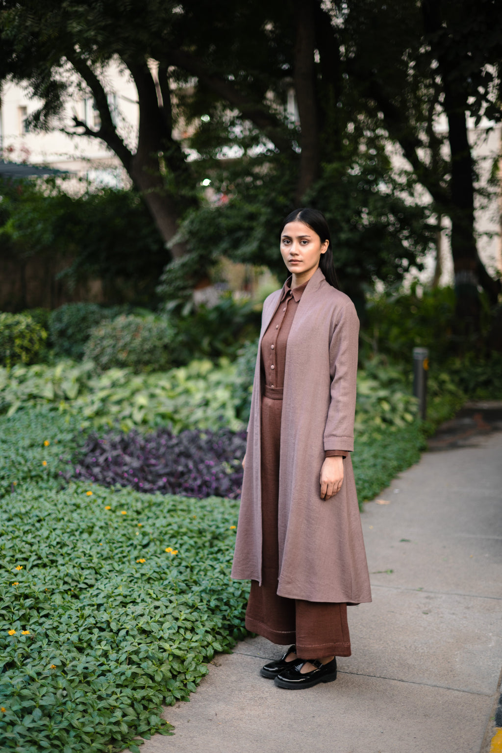 Walnut Merino Wool Alaska Jacket at Kamakhyaa by Raas. This item is Brown, Jackets, Merino Wool, Regular Fit, Uru by Raas, Winter Wear, Woven