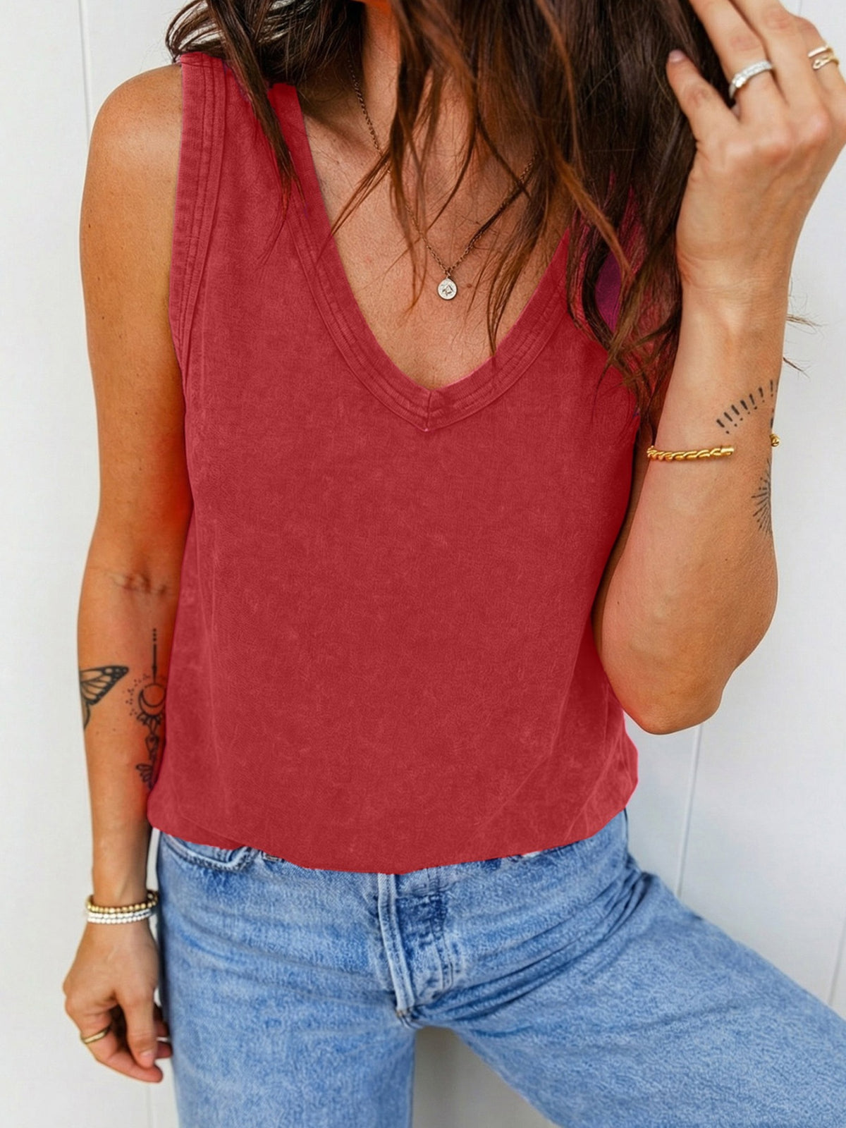 Wash V-Neck Tank Top at kamakhyaa.com by Trendsi. This item is Ship From Overseas, SYNZ, Under $50