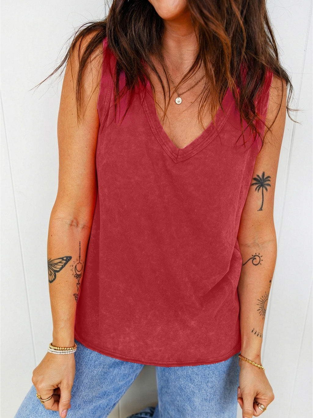 Wash V-Neck Tank Top at kamakhyaa.com by Trendsi. This item is Ship From Overseas, SYNZ, Under $50