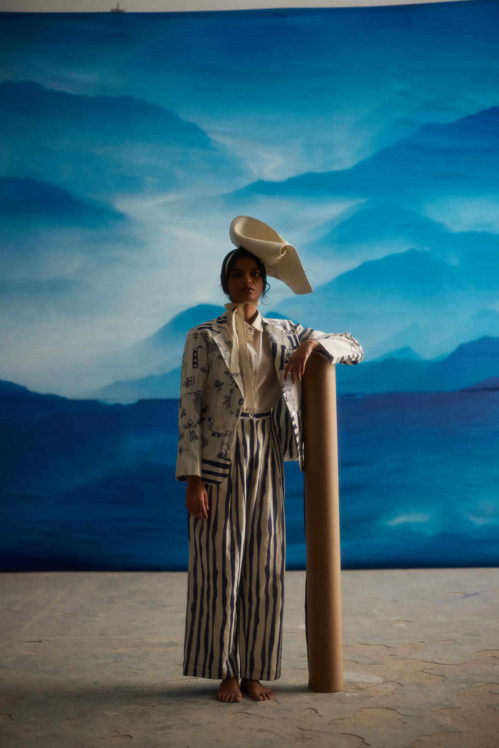 White Chanderi Patchwork Jacket at Kamakhyaa by Ahmev. This item is Casual Wear, Chanderi, Indigo Eden by Ahmev, Jackets, Korean Chic, Natural, Prints, Regular Fit, White, Womenswear