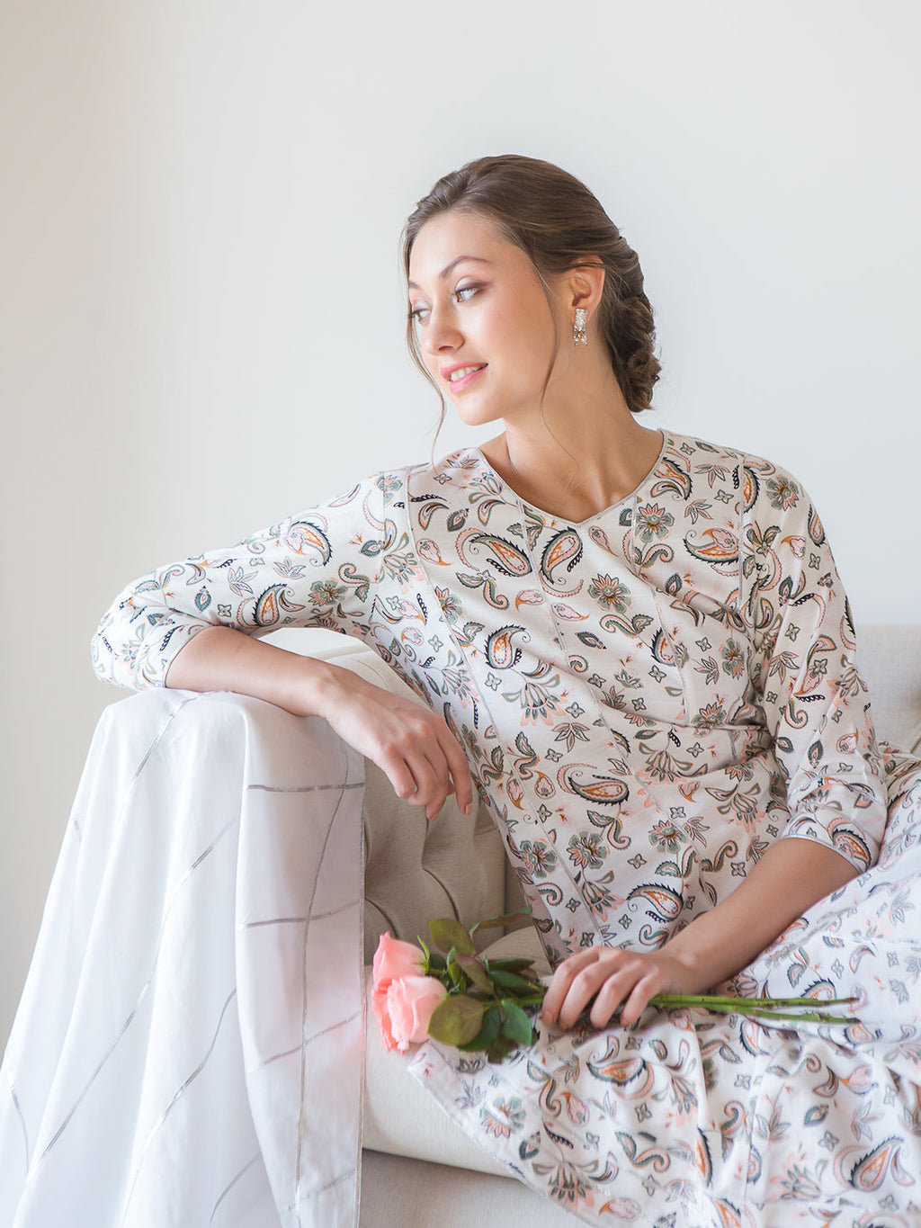 White Cotton Gota Embroidery Kurta Pant Set with Dupatta at Kamakhyaa by RoohbyRidhimaa. This item is Casual Wear, Cotton, Dupattas, Gotta Embroidery, Kurta Set with Dupattas, Kurta Sets, Regular Fit, Toxin free, White