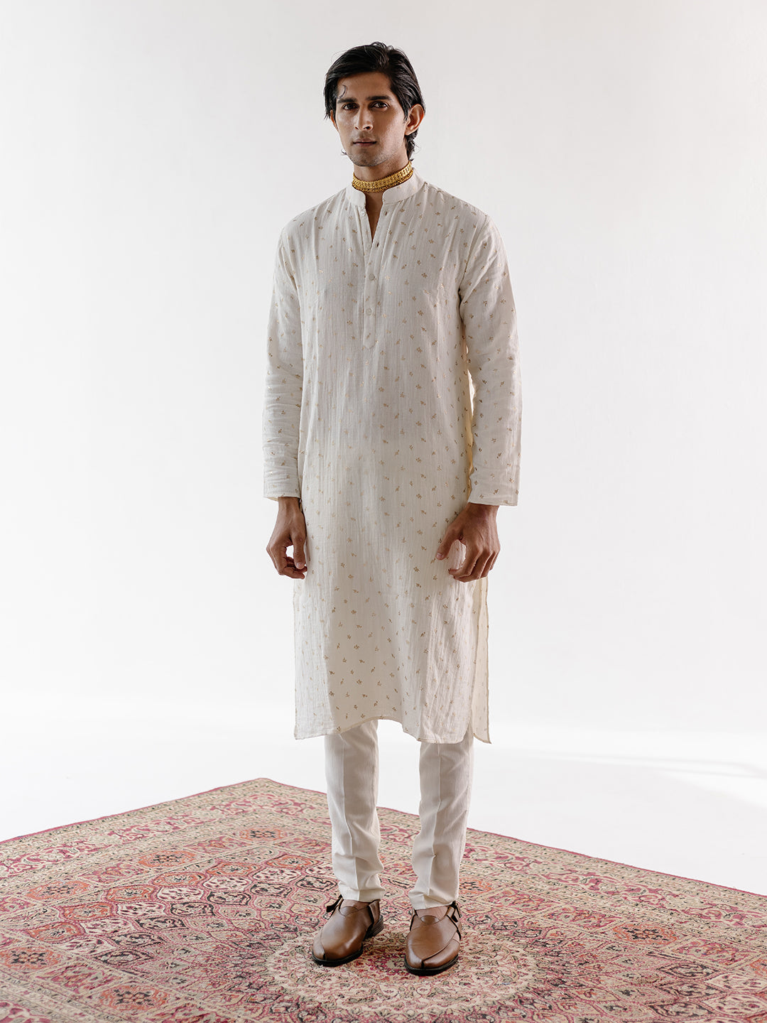 White Cotton Linen Kurta Set at Kamakhyaa by RoohbyRidhimaa. This item is Cotton, Cotton Linen, Cotton Silk, Festive Wear, Kurta Pant Sets, Linen, Luxurious Cotton Linen, Men Kurta Pant Sets, Menswear By RoohbyRidhimaa, Qala By RoohbyRidhimaa, Regular Fit, Solids, White