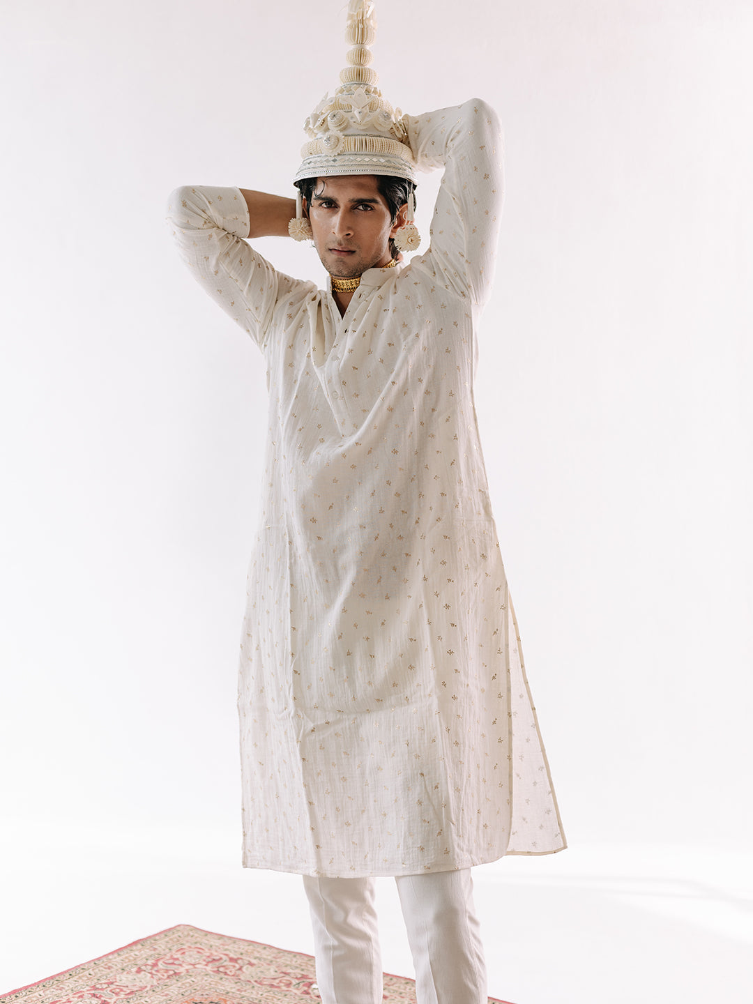 White Cotton Linen Kurta Set at Kamakhyaa by RoohbyRidhimaa. This item is Cotton, Cotton Linen, Cotton Silk, Festive Wear, Kurta Pant Sets, Linen, Luxurious Cotton Linen, Men Kurta Pant Sets, Menswear By RoohbyRidhimaa, Qala By RoohbyRidhimaa, Regular Fit, Solids, White