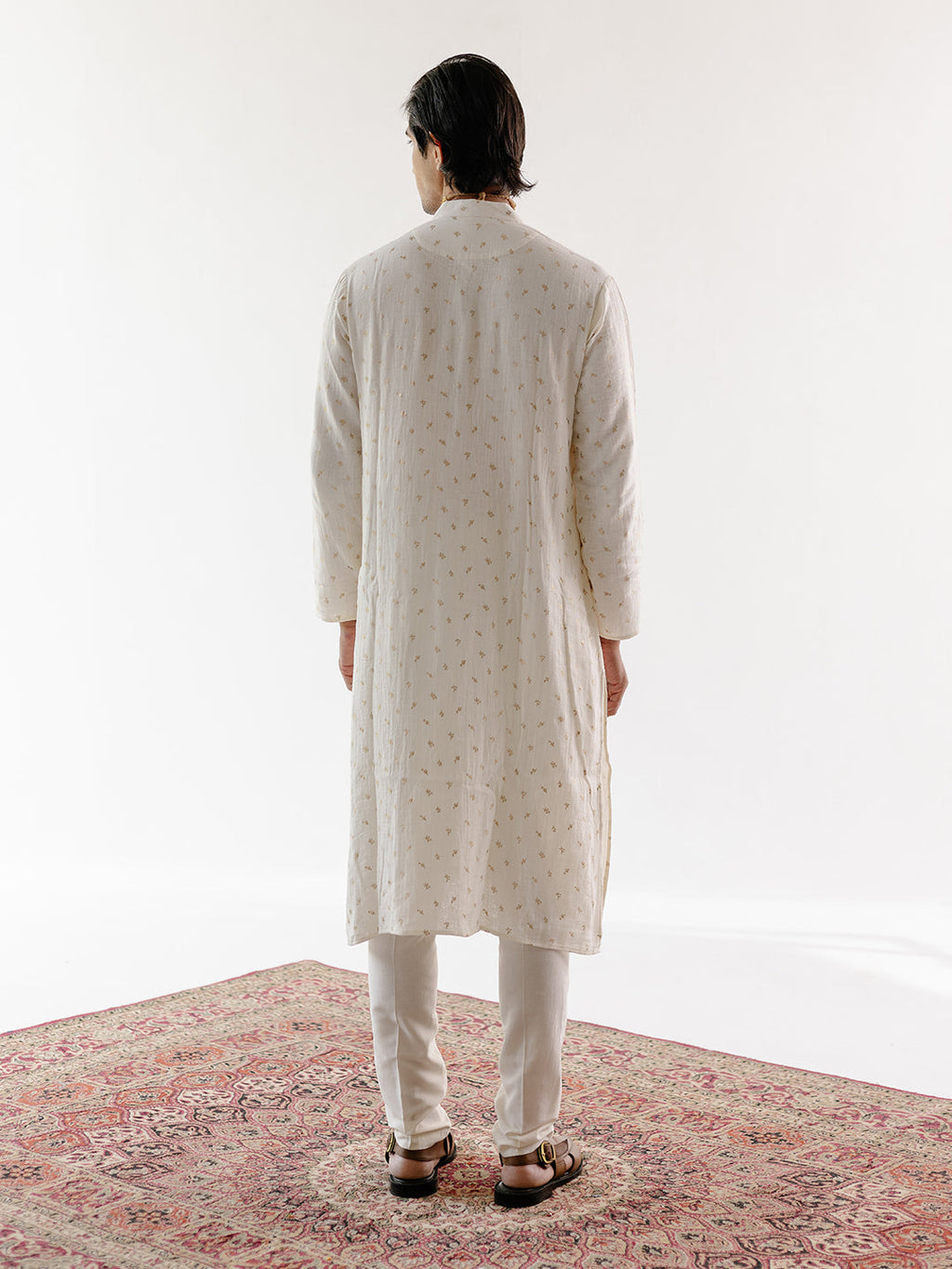 White Cotton Linen Kurta Set at Kamakhyaa by RoohbyRidhimaa. This item is Cotton, Cotton Linen, Cotton Silk, Festive Wear, Kurta Pant Sets, Linen, Luxurious Cotton Linen, Men Kurta Pant Sets, Menswear By RoohbyRidhimaa, Qala By RoohbyRidhimaa, Regular Fit, Solids, White