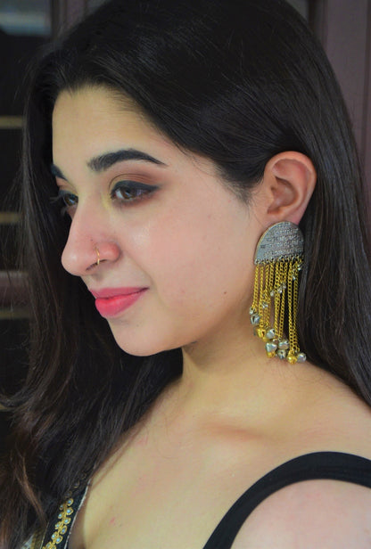 White Long Earring Windchime at Kamakhyaa by House Of Heer. This item is Festive Jewellery, Festive Wear, Free Size, jewelry, July Sale, July Sale 2023, Mix metal, Multicolor, Natural, Solids
