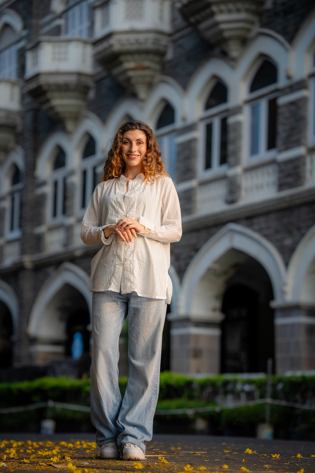 White Textured Handwoven Shirt at Kamakhyaa by Krushnachuda. This item is Chilika by Krushnachuda, Handloom Cotton, Loose Fit, Natural Dye, Organic, Outerwear, Self Design, Under $100, White, Womenswear