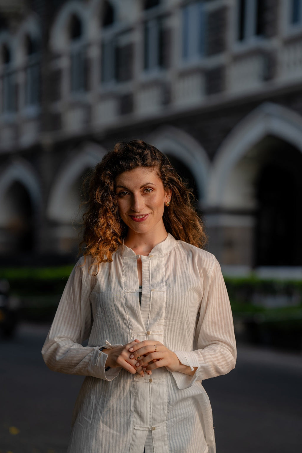 White Textured Handwoven Shirt at Kamakhyaa by Krushnachuda. This item is Chilika by Krushnachuda, Handloom Cotton, Loose Fit, Natural Dye, Organic, Outerwear, Self Design, Under $100, White, Womenswear