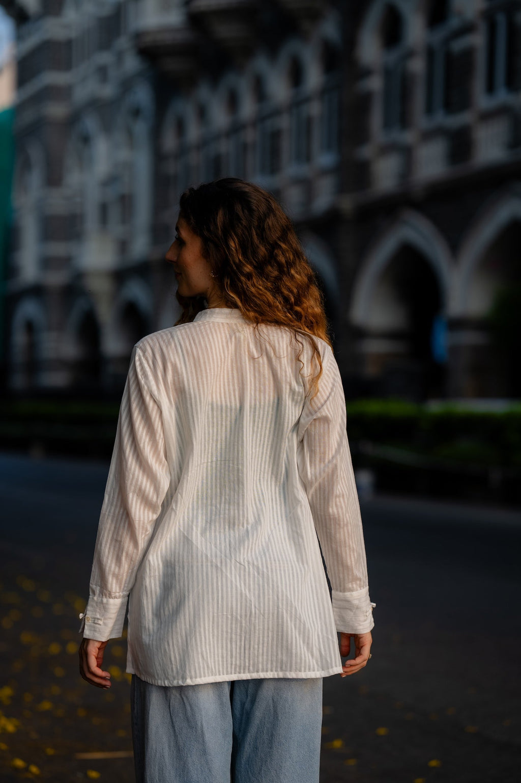White Textured Handwoven Shirt at Kamakhyaa by Krushnachuda. This item is Chilika by Krushnachuda, Handloom Cotton, Loose Fit, Natural Dye, Organic, Outerwear, Self Design, Under $100, White, Womenswear