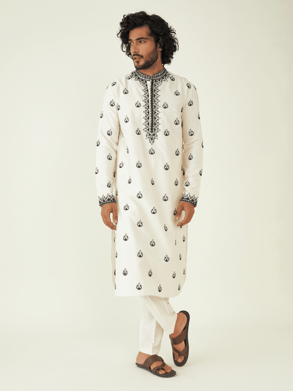 White Viscose Silk Kurta Set at Kamakhyaa by RoohbyRidhimaa. This item is Festive Wear, Kurta Pant Sets, Men Kurta Pant Sets, Menswear By RoohbyRidhimaa, Qala By RoohbyRidhimaa, Regular Fit, Solids, Viscose Raw Silk, White
